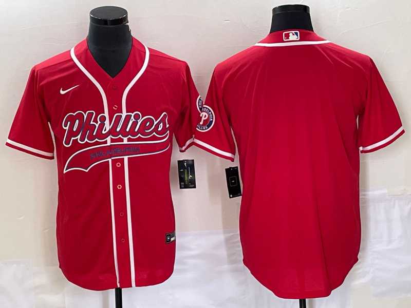 Mens Philadelphia Phillies Blank Red Cool Base Stitched Baseball Jersey->philadelphia phillies->MLB Jersey